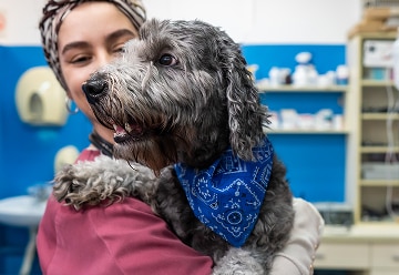 Child and Dog excited to receive their Hill's Products
