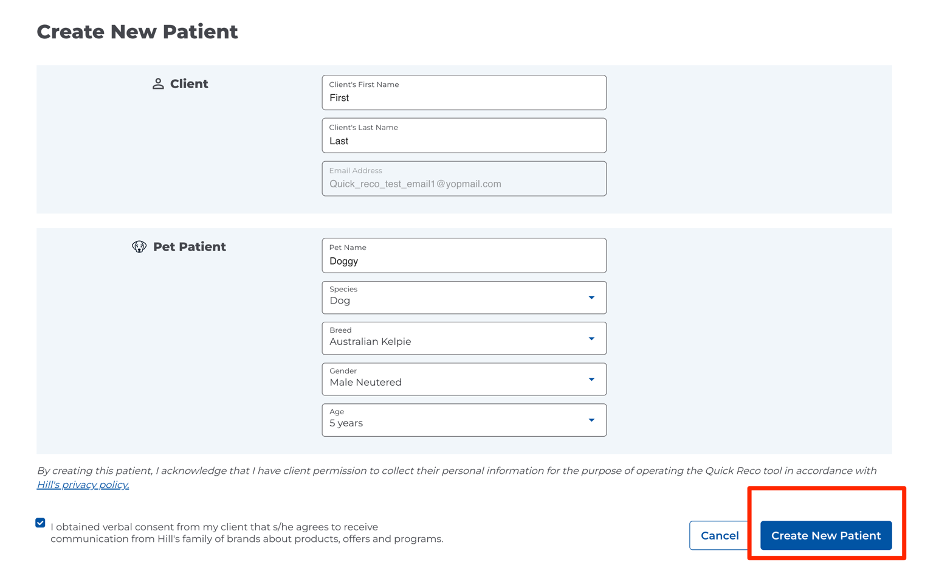 How to Create New Patient